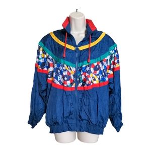 Lavon Petites Vtg 80's Nautical  Windbreaker Bomber Jacket Size S Sailing